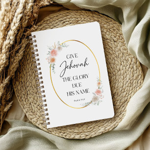 JW Year Text Spiral Notebook with Roses