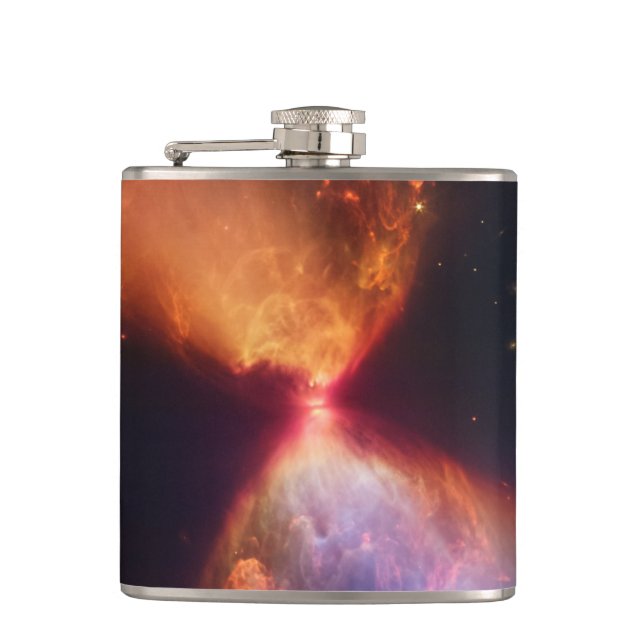 JWST Hourglass Protostar Formation Hip Flask (Front)