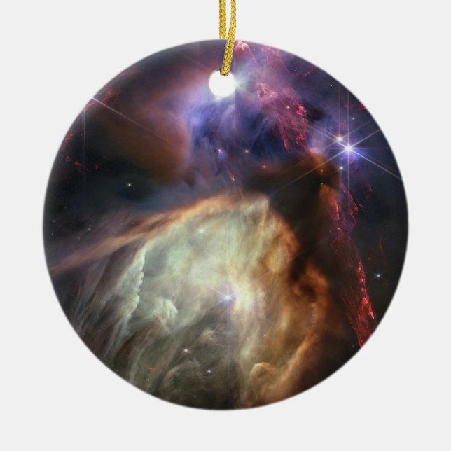 JWST Image of Rho Ophiuchi Stars Ceramic Tree Decoration (Front)
