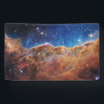 JWST James Webb Space Telescope Cosmic Cliffs Banner<br><div class="desc">The next generation successor to the Hubble Space Telescope, NASA’s James Webb Space Telescope, is on station and producing its first useable full colour images of the cosmos. They are truly amazing. This image is the edge of a star-forming region NGC 3324 in the Carina Nebula 7, 600 light years...</div>