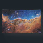 JWST James Webb Space Telescope Cosmic Cliffs Banner<br><div class="desc">The next generation successor to the Hubble Space Telescope, NASA’s James Webb Space Telescope, is on station and producing its first useable full colour images of the cosmos. They are truly amazing. This image is the edge of a star-forming region NGC 3324 in the Carina Nebula 7, 600 light years...</div>