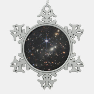 JWST James Webb Space Telescope First Images Snowflake Pewter Christmas Ornament