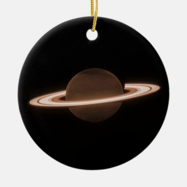 JWST James Webb Space Telescope Saturn Infrared Ceramic Tree Decoration (Front)