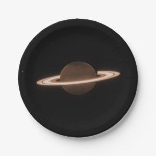 JWST James Webb Space Telescope Saturn Infrared Paper Plate