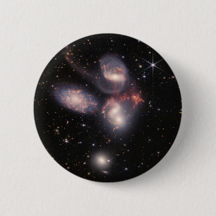 JWST James Webb Space Telescope Stephan’s Quintet 6 Cm Round Badge