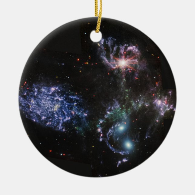 JWST James Webb Space Telescope Stephan’s Quintet Ceramic Tree Decoration (Front)