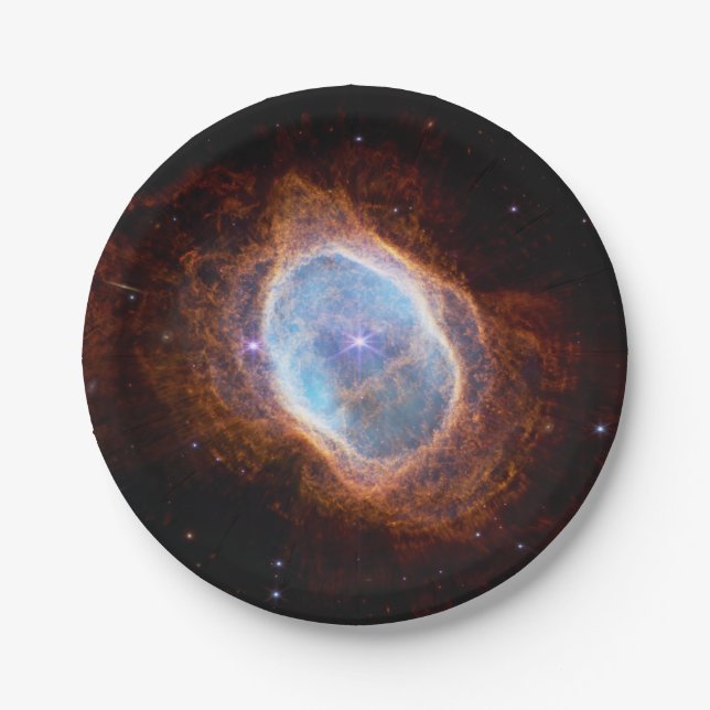 JWST James Webb Telescope Southern Ring Nebula Paper Plate (Front)