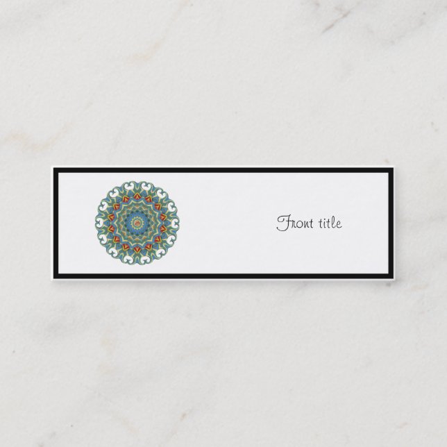 K134 Light Blue Curled Edges Mini Business Card (Front)