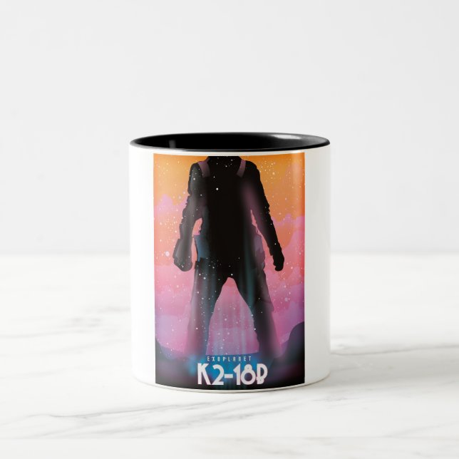 K2-18b exoplanet space art Two-Tone coffee mug (Center)