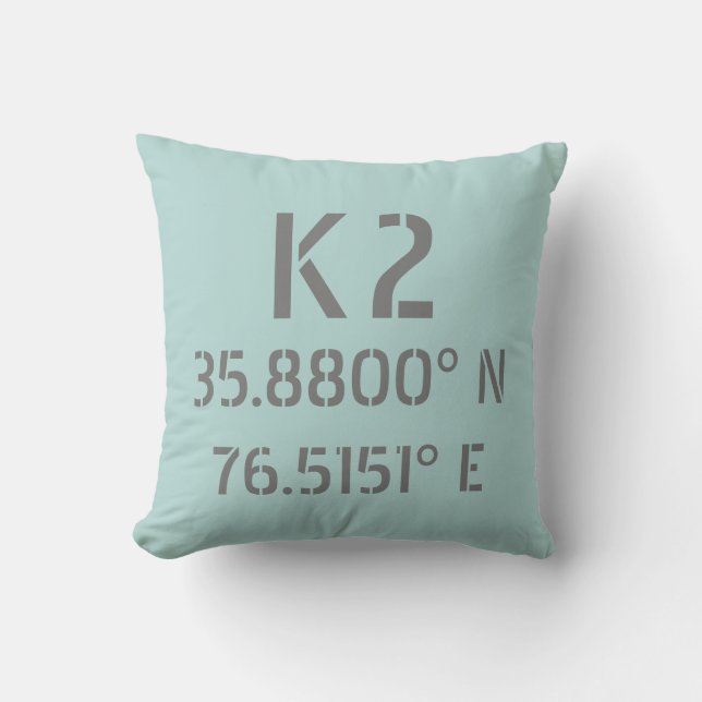 K2 Latitude and Longitude Cushion (Front)