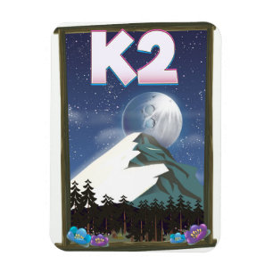 K2 Mountain travel poster Magnet