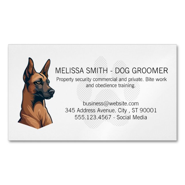 K9 Dog | Paw Magnetic Business Card (Front)