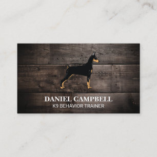 K9 Dog Wooden Background Business Card