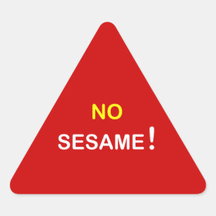 k9 - Food Alert ~ NO SESAME. Triangle Sticker