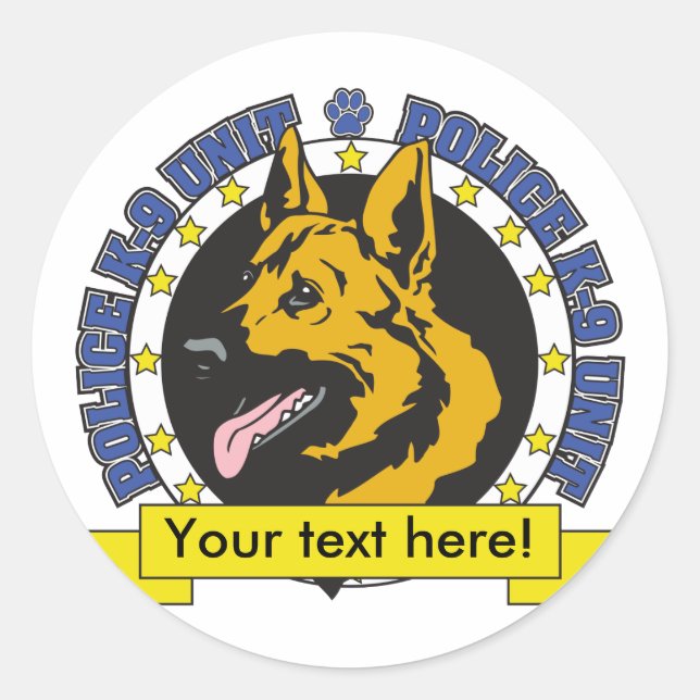 K9 German Shepherd Classic Round Sticker (Front)