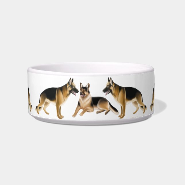 K9 German Shepherd Dogs Pet Bowls (Front)