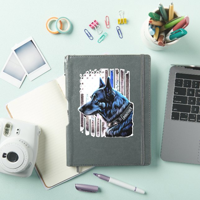 K9 German Shepherd Police Dog Thin Blue Line Flag (iPad Cover)