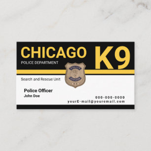 K9 Officer Business Card