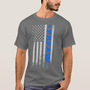 K9 Officer Design Papaw US American Flag Gift T-Shirt