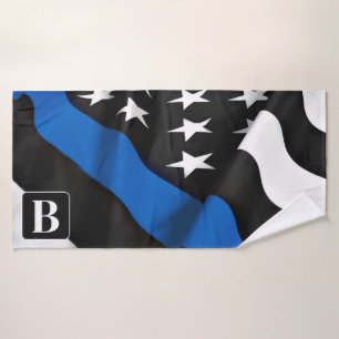K9 Officer - Police Dog - Thin Blue Line Bath Towel