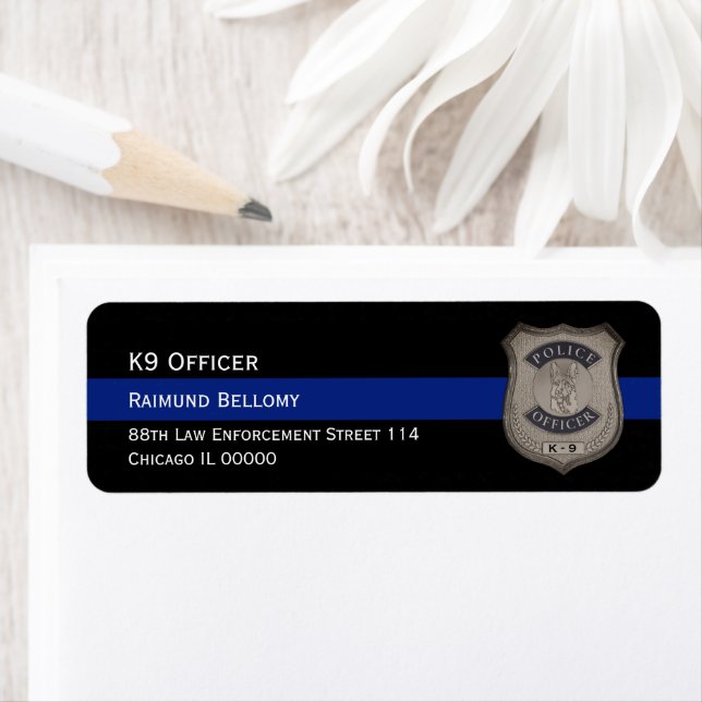 K9 Officer Return Address Label (Insitu)