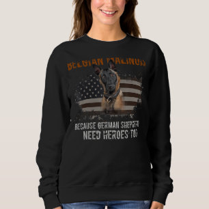 K9 Police Dog Belgian Malinois American Patriotic Sweatshirt