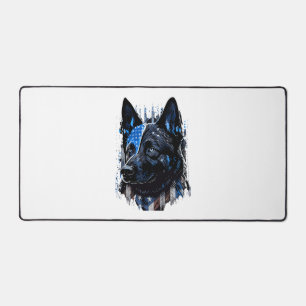 K9 Police Dog German Sherman American Flag Policem Desk Mat
