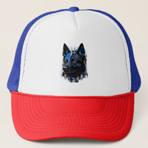 K9 Police Dog German Sherman American Flag Policem Trucker Hat