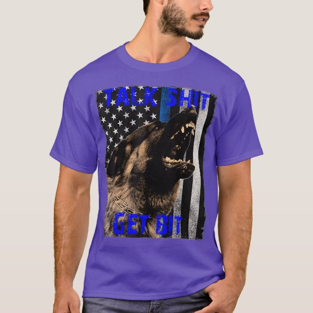 K9 Police Dog Handler Malinois German Sheperd K9 T-Shirt (Front)
