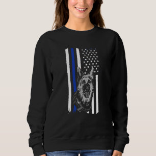 K9 Police Officer Blue Line K9 Police Dog Graphic Sweatshirt