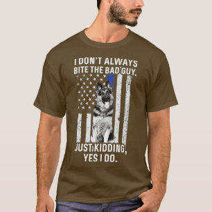 K9 Police Officer German Shepherd Funny Thin Blue T-Shirt