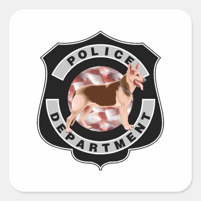 K9 Police Square Sticker (Front)