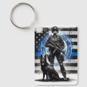 K9 Police Unit Key Ring