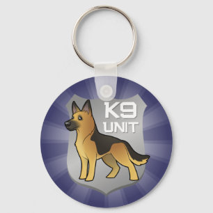 K9 Unit Cartoon German Shepherd Key Ring