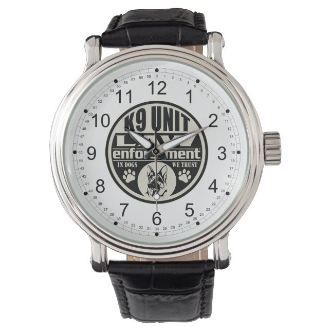 K9 Unit In Dogs We Trust (Black) Watch (Front)