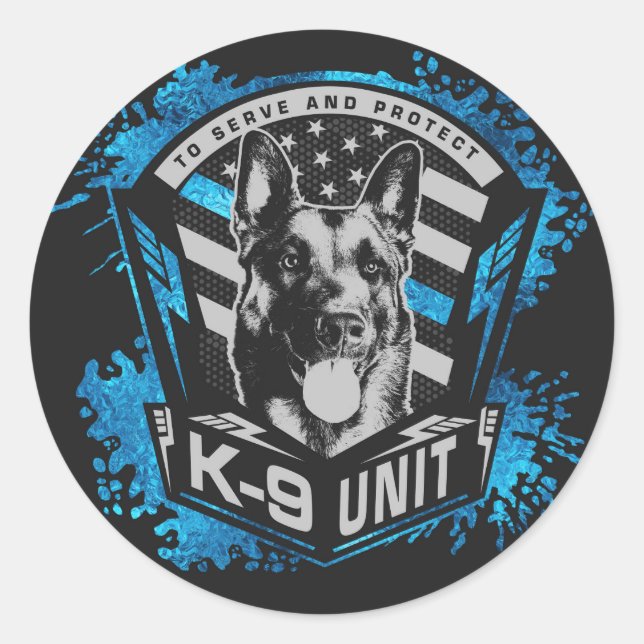 K9 Unit  - Malinois - Belgian shepherd Classic Round Sticker (Front)