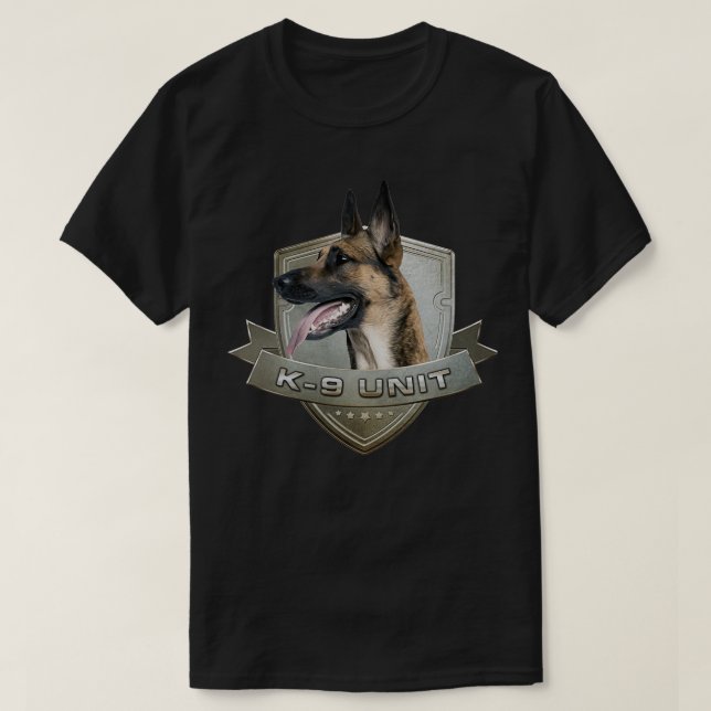 K9 Unit Malinois Belgian shepherd Mechelaar T-Shirt (Design Front)