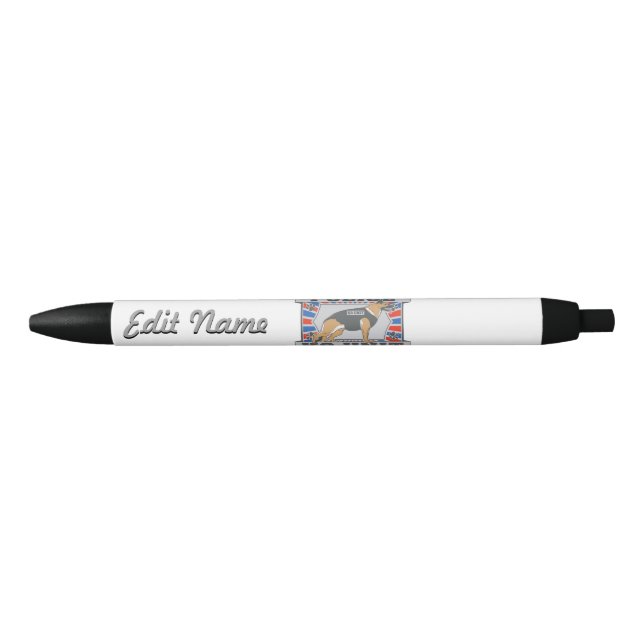 K9 Unit Police German Shepherd Black Ink Pen (Front)