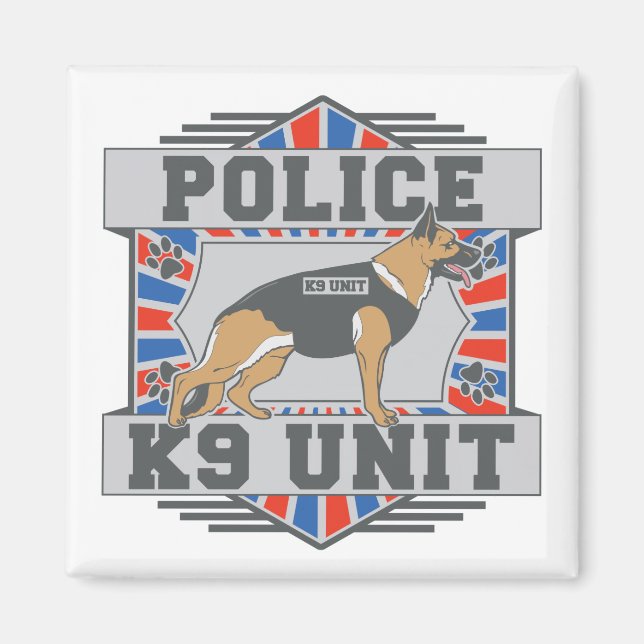 K9 Unit Police German Shepherd Magnet (Front)