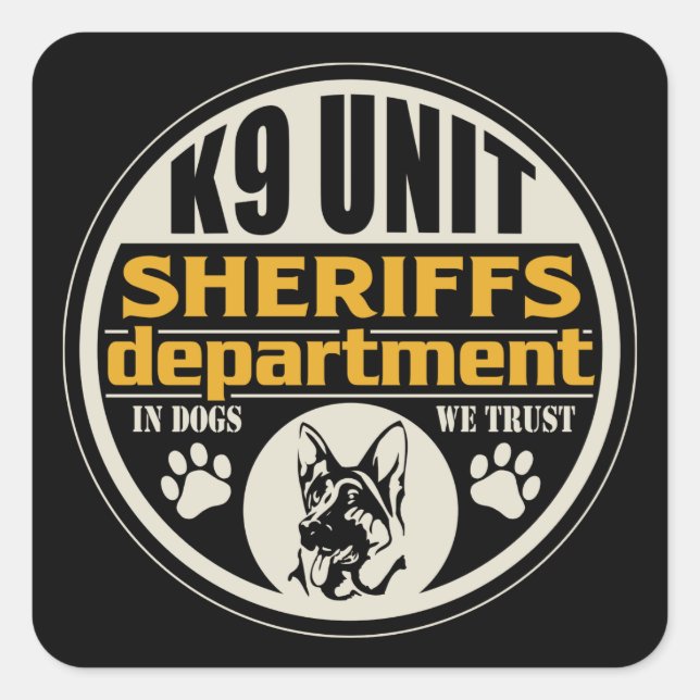 K9 Unit Sheriff's Department Square Sticker (Front)