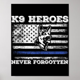 K9 Veteran Military Working Dog Usa Us Flag K9 Vet Poster