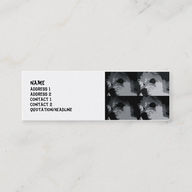 k-9 pop art mini business card (Front)