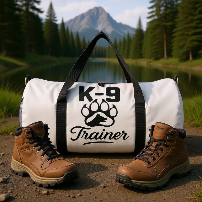 K-9 Trainer Dog Puppy White Duffle Bag (Creator Uploaded)