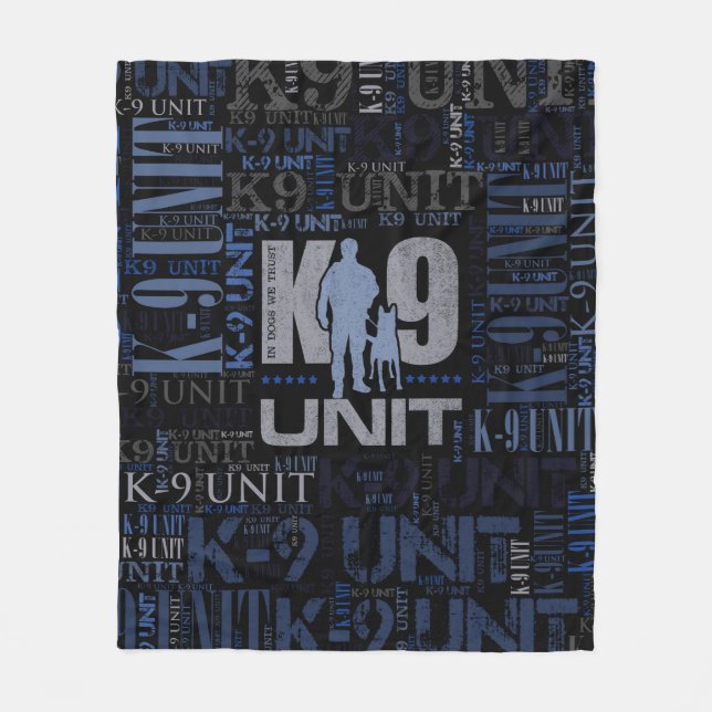 K-9 Unit  -Police Dog Unit Fleece Blanket (Front)
