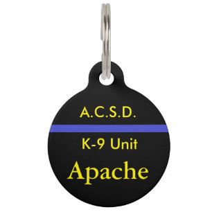K-9 Unit Sheriff's Department Dog Tag