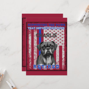 K-9 Veteran Boxer Working Dog Personalised Invitation