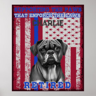 K-9 Veteran Boxer Working Dog Personalised  Poster