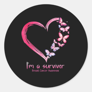 K Butterfly Blessed To Be Called Breast Cancer Sur Classic Round Sticker