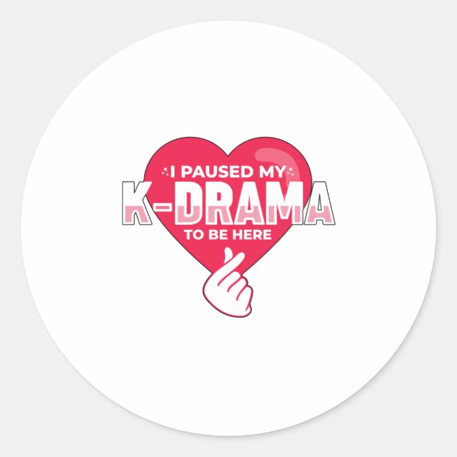K-Drama Heart | South Korea Korean K-Pop Gifts Classic Round Sticker (Front)