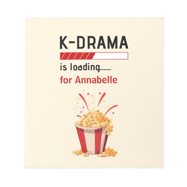 K-Drama is loading Personalized  Notepad (Front)